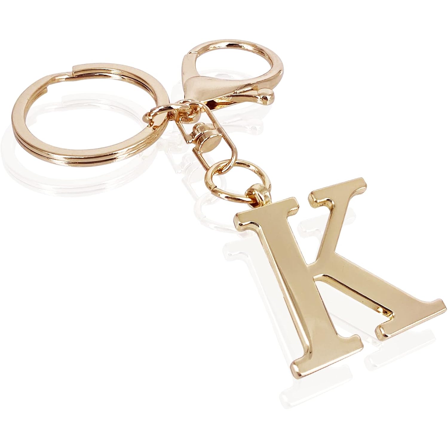 LAXPICOL Gold Letter A-Z Keychain for Women Bag Charms Purse Charms For Handbags Metal Alphabet Initial Letter Keychain