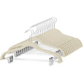 Cozymood Velvet Skirt Hangers - Pack Of 24 - Velvet Hangers With Clips Ultra Thin Non Slip Velvet Pants Hangers Space Saving Clothes Hanger For Trouser, Skirts, Jeans, Dress (Beige)