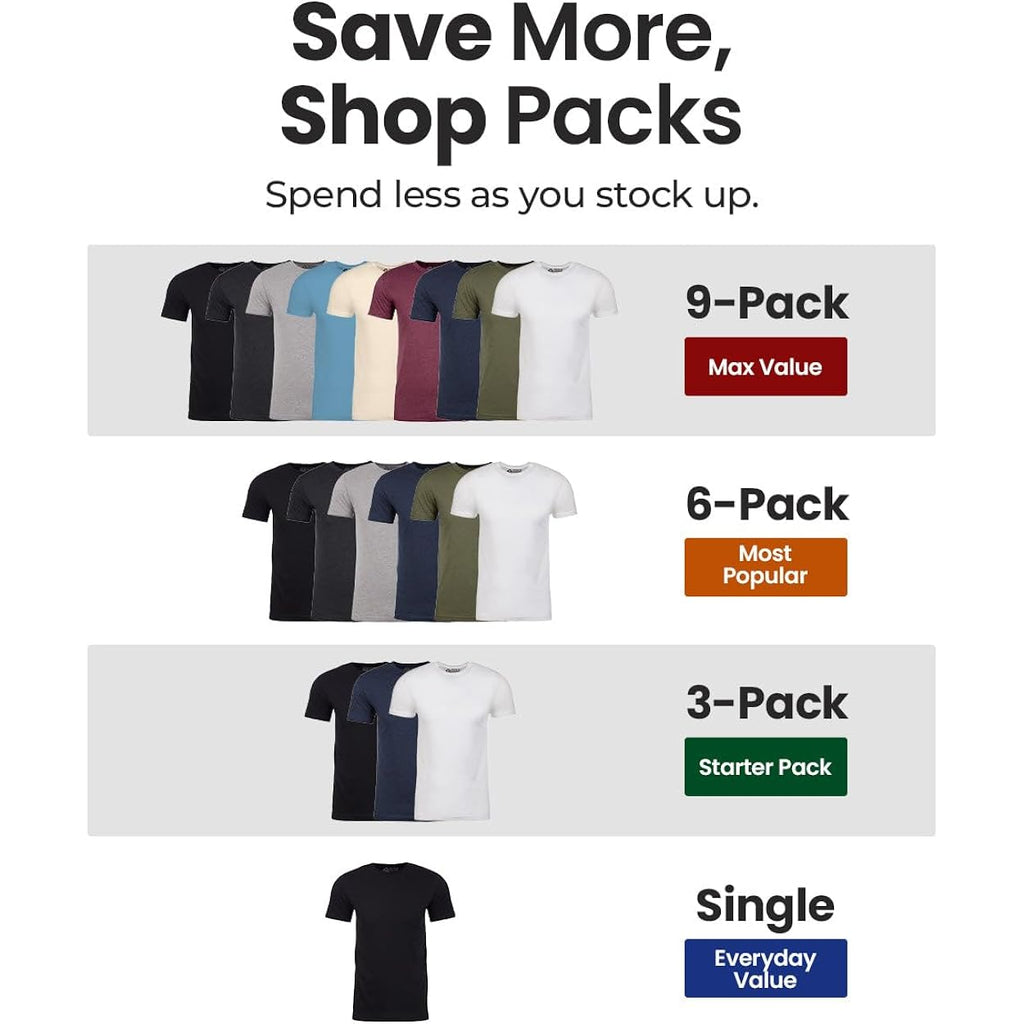 Into The Am Mens T Shirts Soft Cotton Blend Crew Neck Tee S - 4Xl Athletic Fit Plain Casual T-Shirt For Men