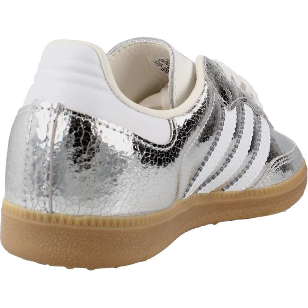 Adidas Samba Og Womens Sneaker (Silver Metallic Cracked Leather, 8.5)
