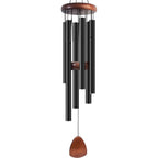 Large Aluminium Wind Chimes 37" To Create A Zen Atmosphere Suitable For Outdoor, Garden, Patio Decoration. Classic Black Wind Chime With Wind Catcher Suitable As A Gift For Mom Neighbor Unisex