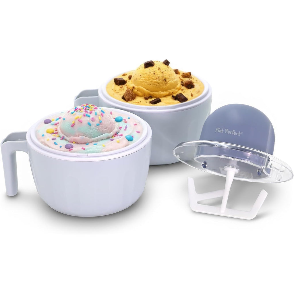 Americana By Elite Pint Perfect™ Eim1205Db Ice Cream Maker, 2 X 1 Pint Capacity Dual Freezing Mugs, Frozen Yogurt, Sorbet, Gelato, Recipes, Periwinkle