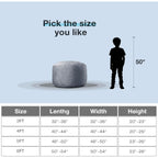 Whatsbedding 3 Ft Bean Bag Chair,Large Bean Bag Chairs For Adults With Memory Foam Filling,Lazy Bean Bag Sofa For Living Room,Ultra Soft Velvet Fabric,Pull-Handle,Side-Pocket - 3 Foot,Dark Grey