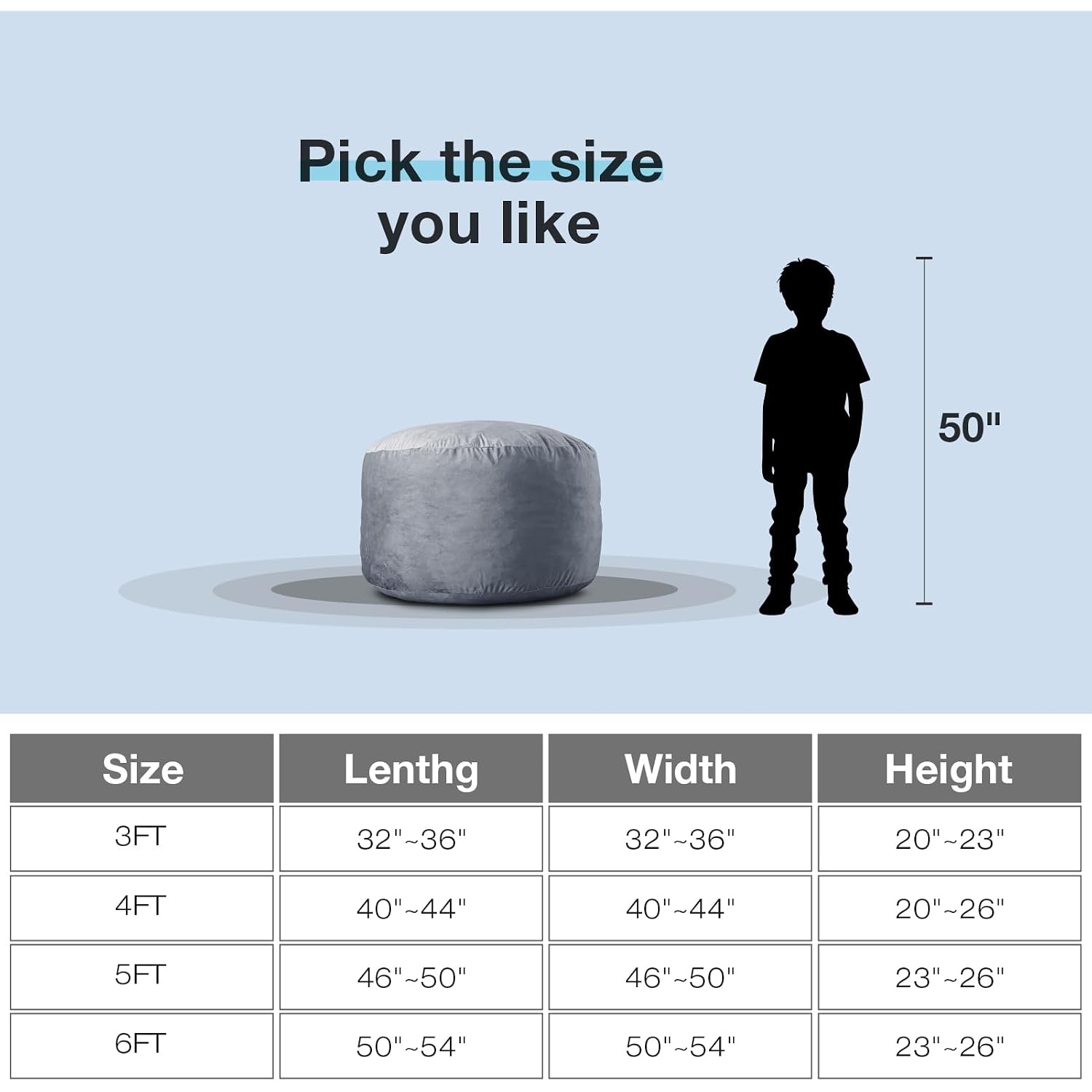 Whatsbedding 3 Ft Bean Bag Chair,Large Bean Bag Chairs For Adults With Memory Foam Filling,Lazy Bean Bag Sofa For Living Room,Ultra Soft Velvet Fabric,Pull-Handle,Side-Pocket - 3 Foot,Dark Grey
