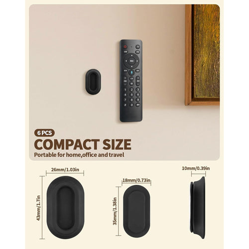 6 Pack Magnetic Remote Control Holder – Upgraded Silicone Magnetic Wall Mount For Tv, Fan & Air Conditioner Remotes – Self-Adhesive, No-Drill Remote Control Holder Wall Mount