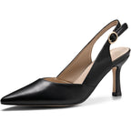 Rilista Women'S Slingback Kitten Heels Closed Pointed Toe Backless Wedding Party Dress Pumps Shoes