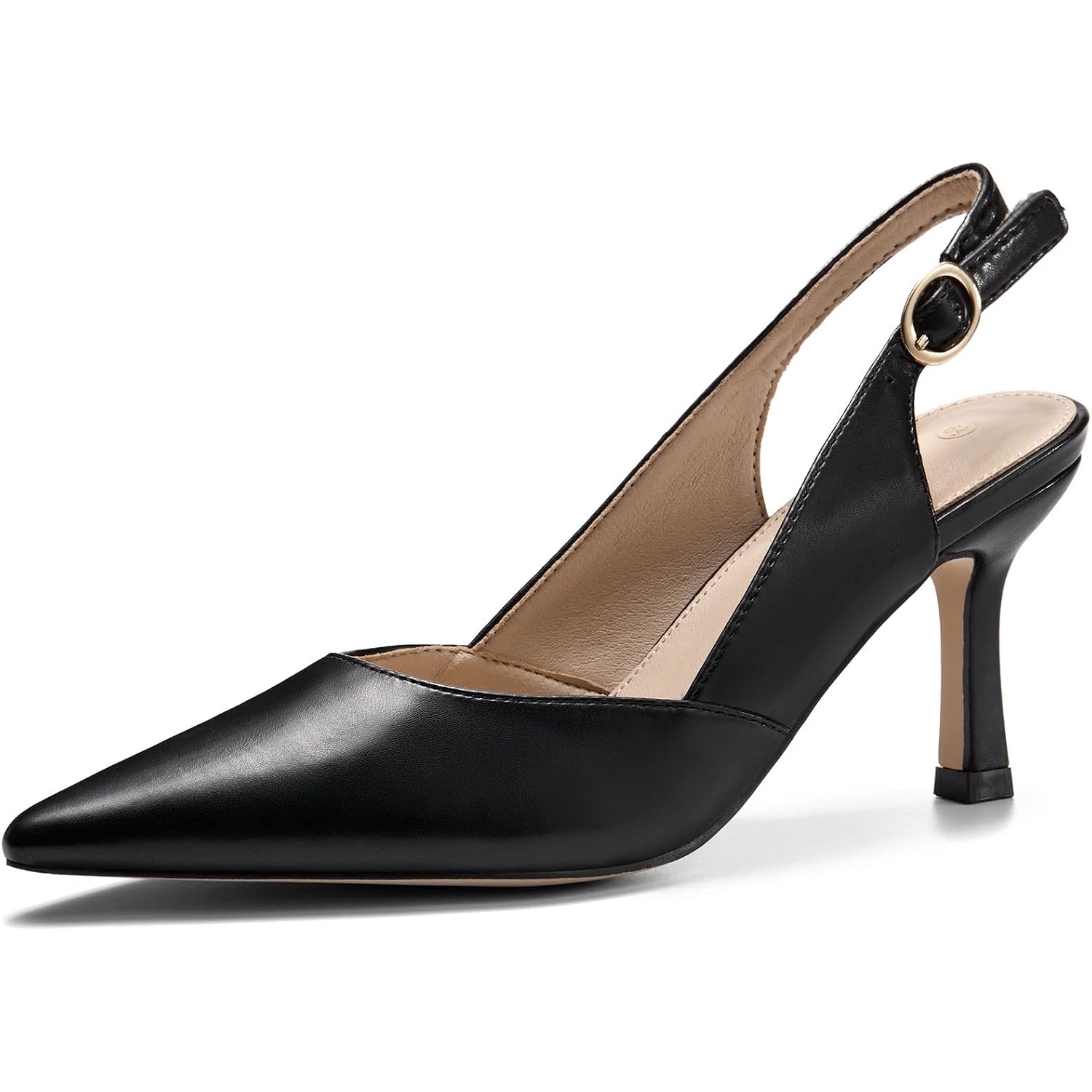 Rilista Women'S Slingback Kitten Heels Closed Pointed Toe Backless Wedding Party Dress Pumps Shoes