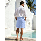 Men'S Linen Shorts Lightweight Cotton Breathable Casual Shorts For Men Summer Beach Vacation Yoga
