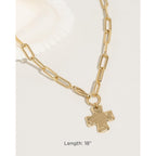 James Michelle The Original Chunky Cross Chain Necklace for Women – Premium Waterproof, Tarnish-Free, Gold & Silver PVD Coated Jewelry – Hypoallergenic – Perfect for Beach, Weddings, Gifts