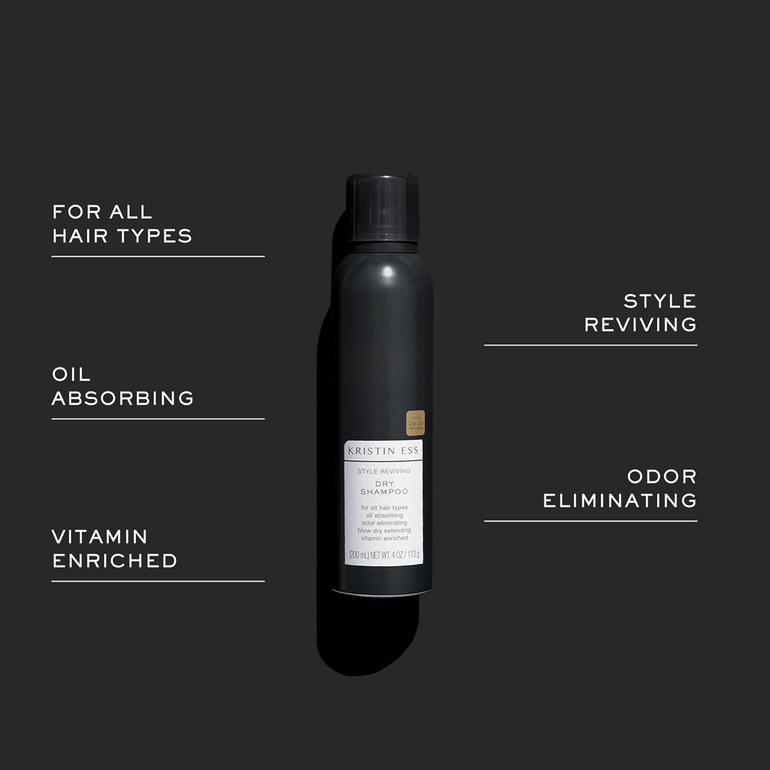 Kristin Ess Volumizing Vitamin C Dry Shampoo Spray for Oily Hair + Frizz - Oil Absorbing Style Extender with Minimal Residue - Powder Spray - Sulfate Free + Vegan + Color Safe - Fresh Pear Fragrance