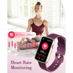 Fitness Watches for Women, LYNN2 Fitness Tracker with Heart Rate Monitor Blood Oxygen/Sleep Tracker Pedometer, Slim Step Tracker Watch for iOS/Android Phones Waterproof (Purple)