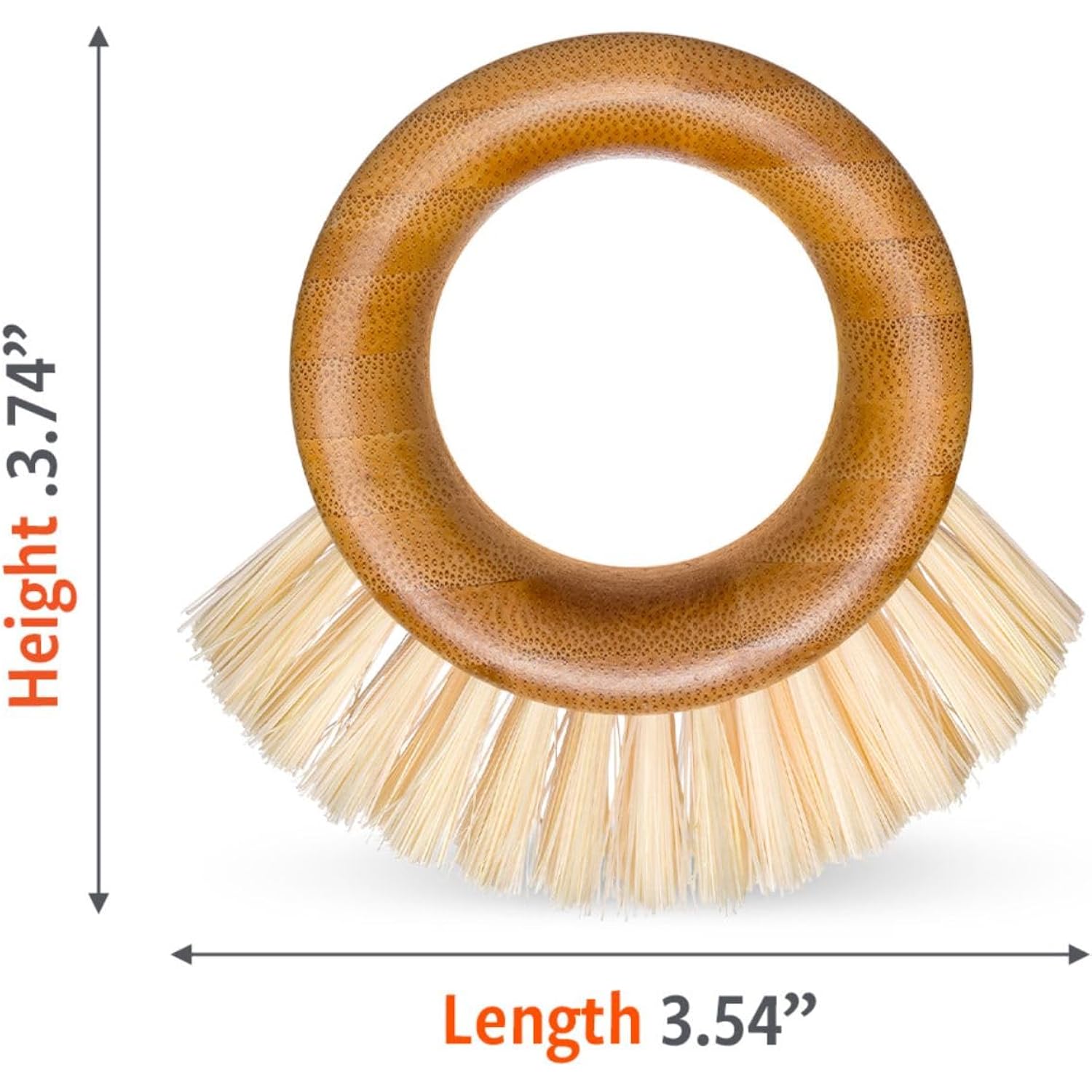 Full Circle The Ring Bamboo Produce Scrub Brush - Bpa-Free Vegetable & Fruit Cleaner - Removes Dirt From Potatoes, Mushrooms & Root Vegetables