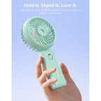 Handheld Misting Fan Portable, Small Personal Rechargeable Cooling Mister Fan Water Spray Mist, 3-Speed, 5-15 Hrs Runtime, 4000Mah Battery Operated For Travel Indoor Outdoor Hand Desk (Blue)