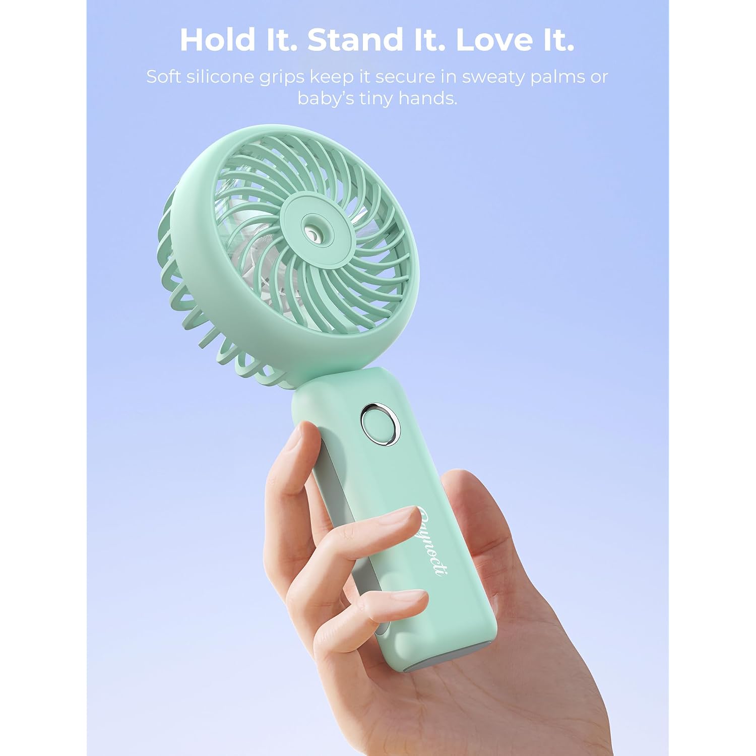 Handheld Misting Fan Portable, Small Personal Rechargeable Cooling Mister Fan Water Spray Mist, 3-Speed, 5-15 Hrs Runtime, 4000Mah Battery Operated For Travel Indoor Outdoor Hand Desk (Blue)