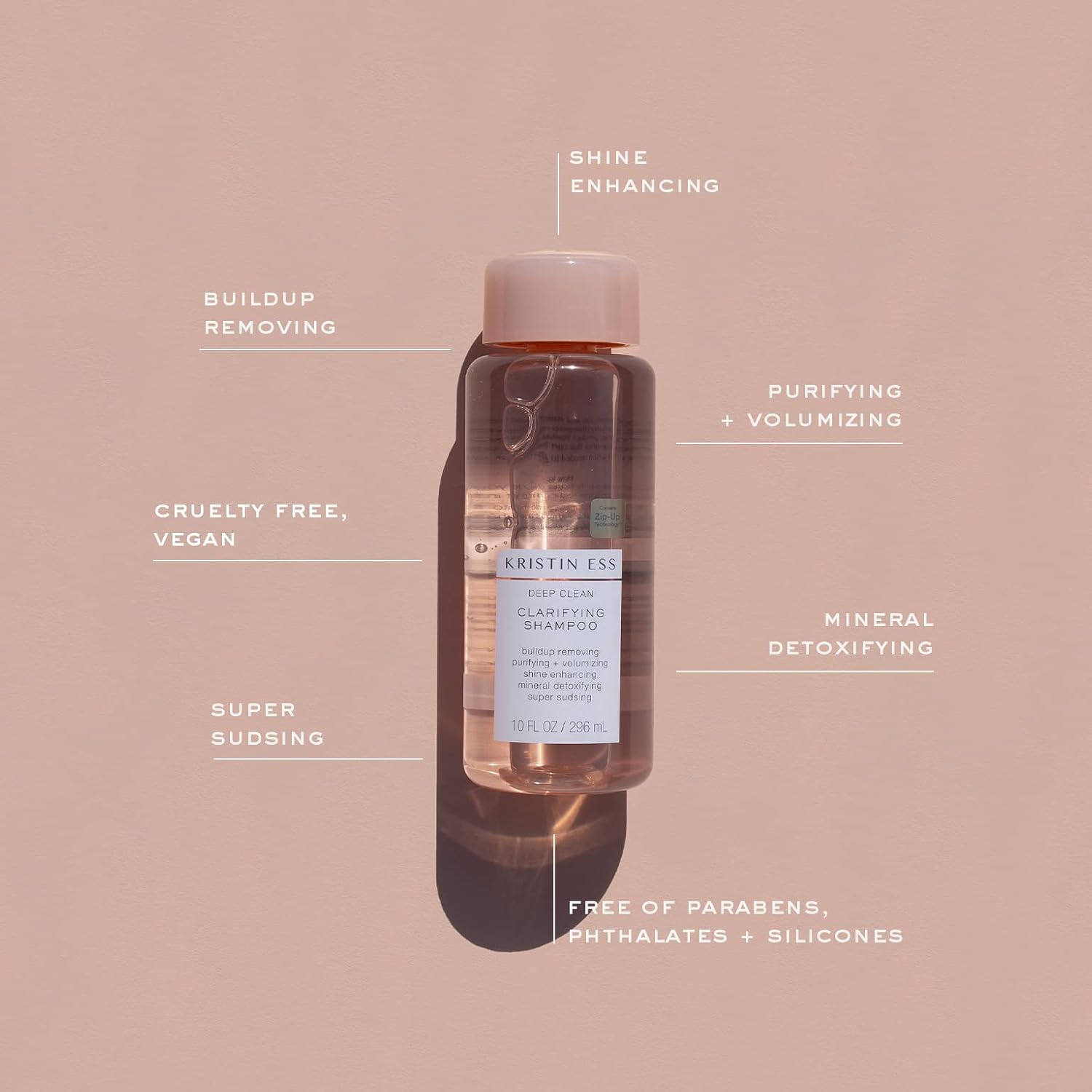 Kristin Ess Deep Clean Clarifying Shampoo for Oily Hair & Build Up | Detox Purifying + Cleansing Oily Hair Treatment - Sulfate Free + Vegan - Product for Thick, Curly + Color Treated Hair
