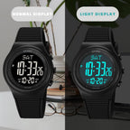 Cakcity Digital Watch For Women Waterproof Stopwatch Sports Watches For Mens And Womens Unisex Outdoor Rubber Strap Multifunction Wristwatch With Luminous Display