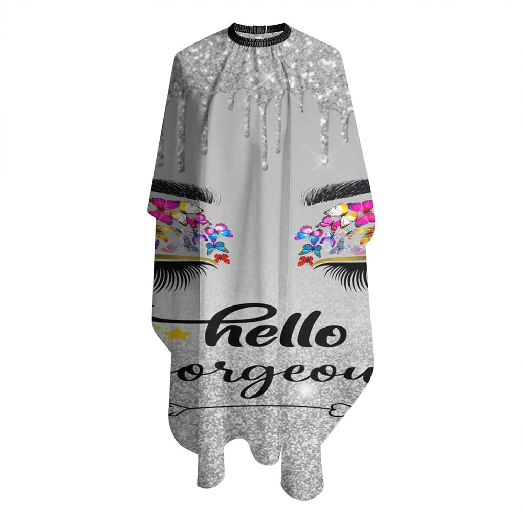 Barber Cape Hello Butterflies Gorgeous Silvery Glitters Salon Hair Cut Apron Barbershop Kits For Women 55''X66''
