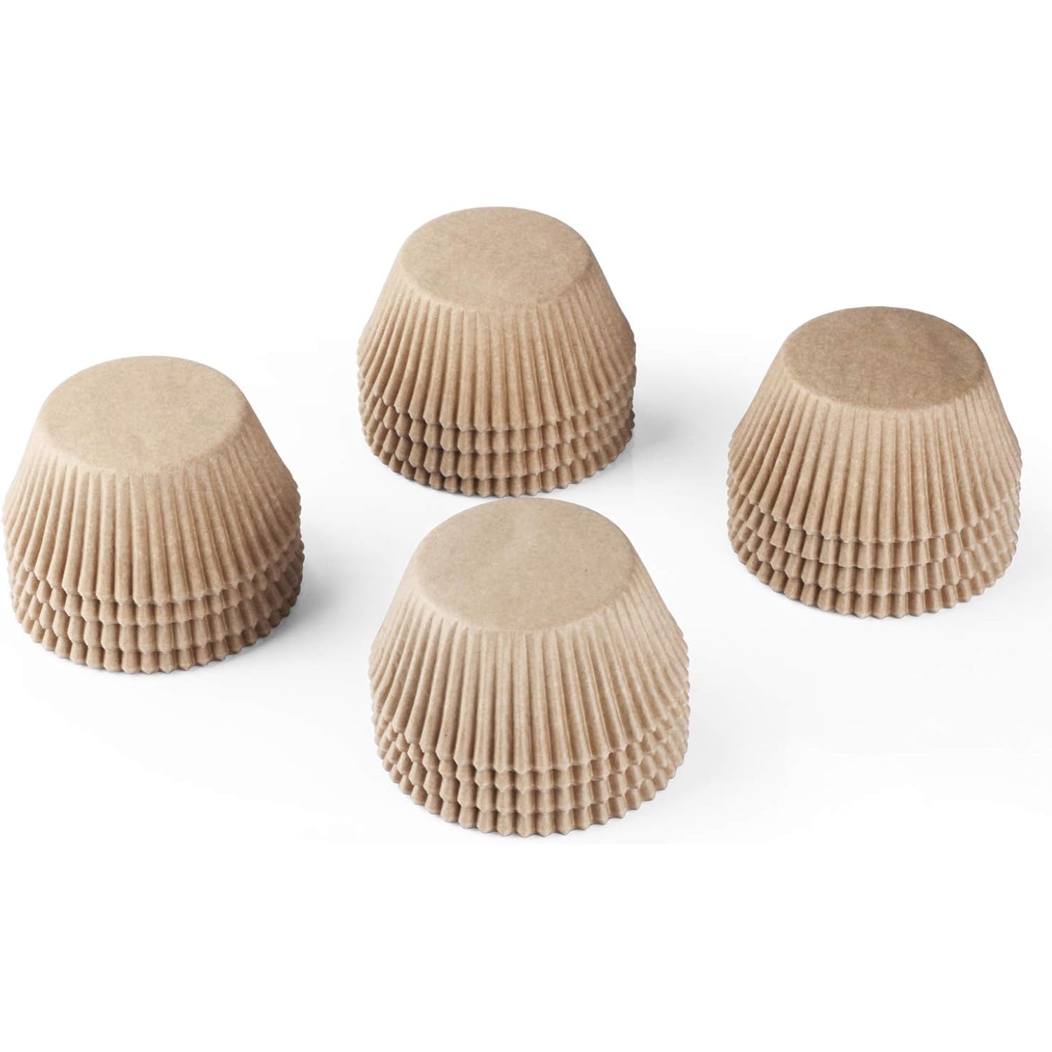 Caperci Standard Natural Cupcake Liners 500 Count, No Smell, Grease-Proof Paper Muffin Liners, Food-Grade Baking Cups For Cupcakes, Muffins, Nuts