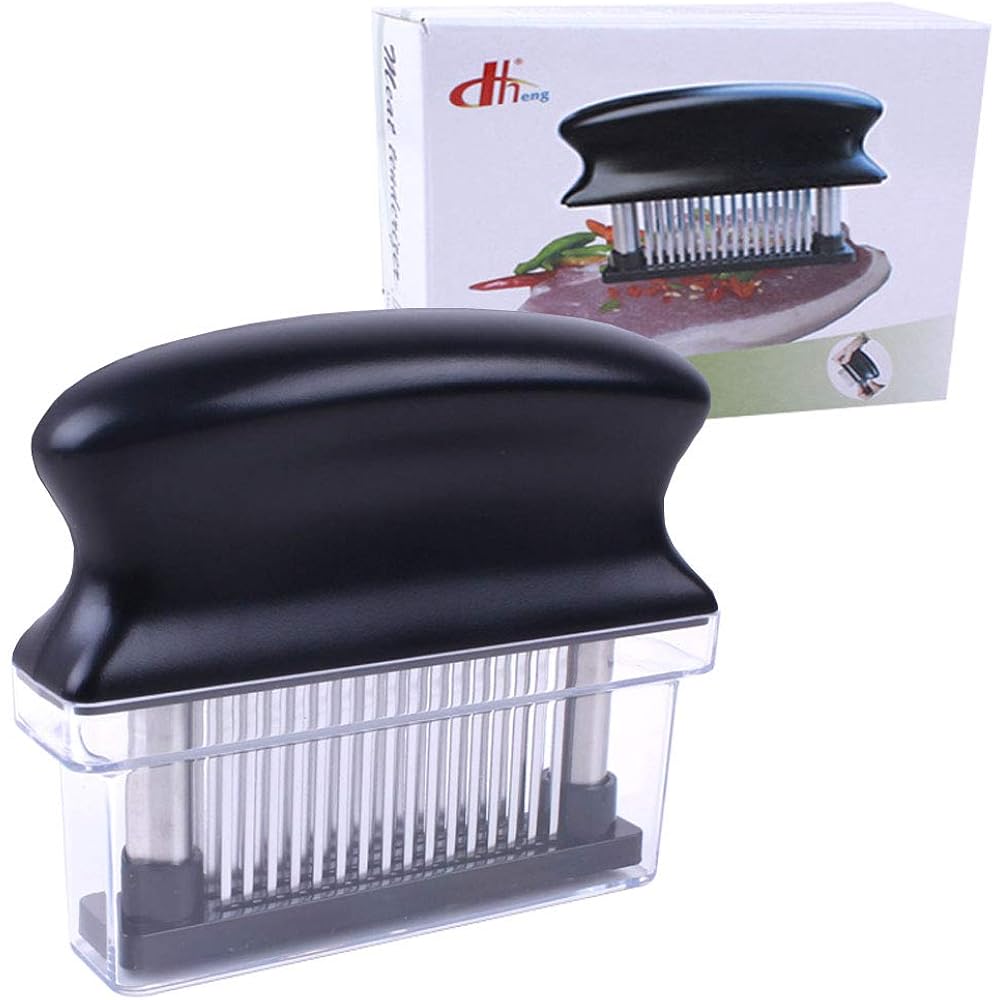 Meat Tenderizer With 48 Stainless Steel Ultra Sharp Needle Blades Heavy Duty Cooking Machine For Tenderizing Beef, Turkey, Chicken, Steak, Veal, Pork, Fish Etc