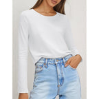 Cicy Bell Womens Long Sleeve Shirts Casual Loose Fit Crew Neck Seam Tunic Tops Fall Basic Tees