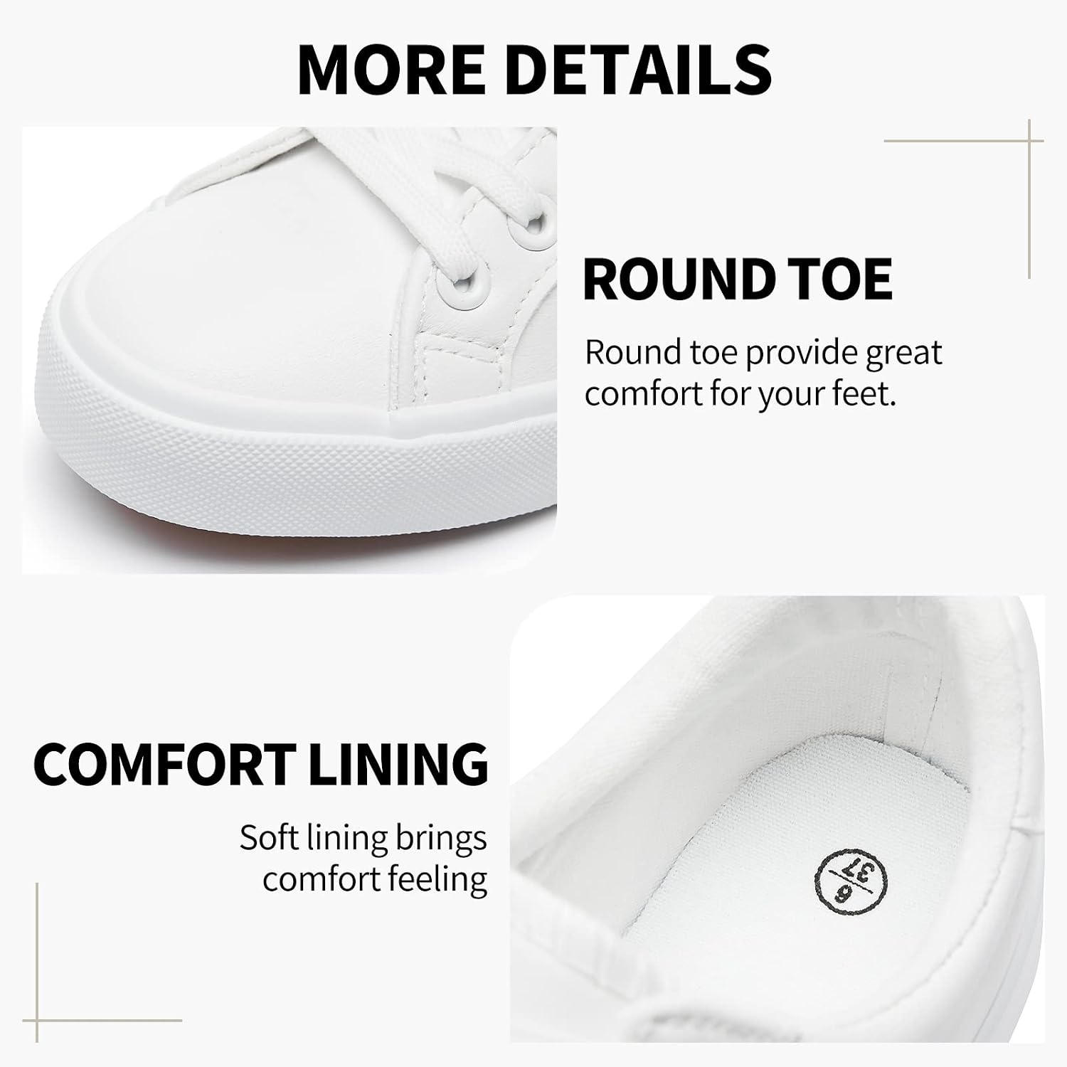 Sernial Womens White Tennis Shoes Pu Leather Sneakers Casual Walking Shoes For Women