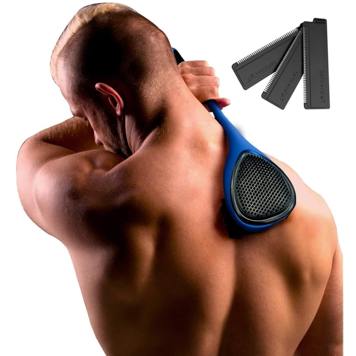 baKblade 2.0 Elite Back Shavers for Men: The DIY Back Hair Shaver for Men with Safety Blade Technology & Ergonomic Handle, Wet or Dry Shaving (Extra Blades Included)