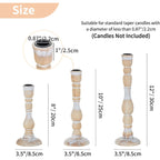 NUPTIO Candlestick Holders Wood for Home: Set of 3 Tall Farmhouse Taper Candle Holders for Christmas Gift Mantel Decor