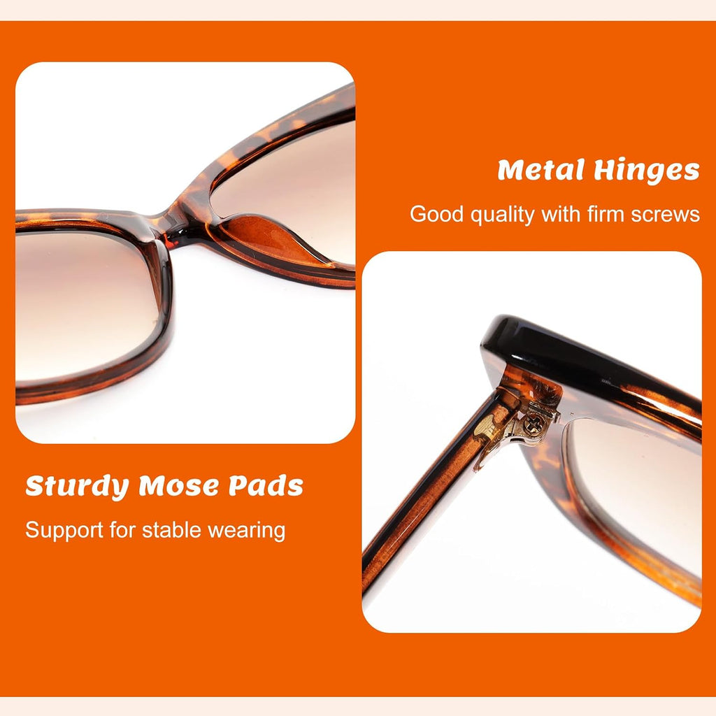 2 Pcs Cat Eye Sunglasses For Women Men Retro Cateye Frame Vintage Square Fashion Cateye Sunglasses