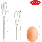 Walfos Mini Whisks Stainless Steel, Small Whisk 2 Pieces, 5In And 7In Tiny Whisk For Whisking, Beating, Blending Ingredients, Mixing Sauces