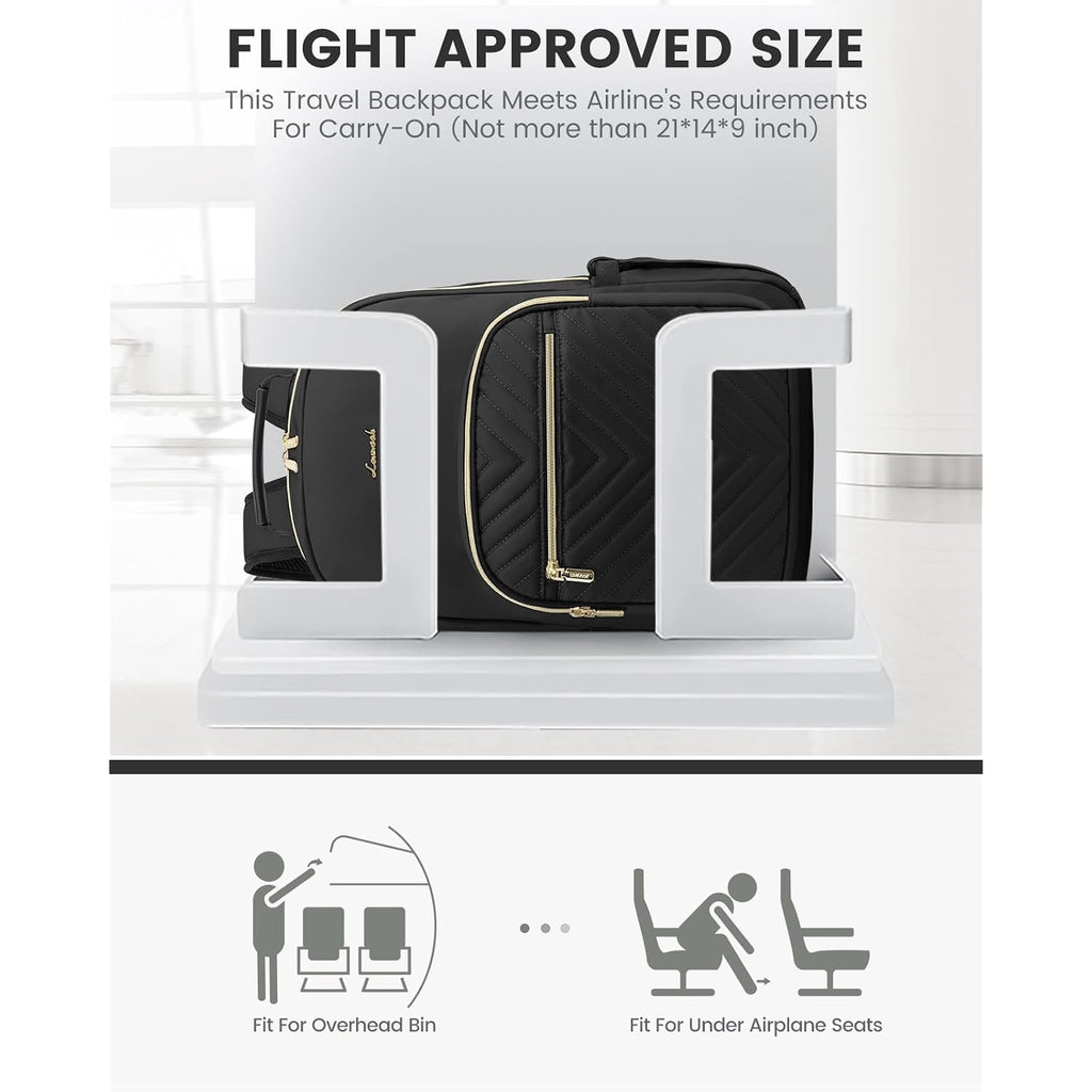Lovevook Laptop Backpack Purse For Women, Work Travel Computer Bags, College School Backpack For Student Girl, Quilted Casual Daypack With Usb Port, Fit 15.6 Inch Laptop, Black