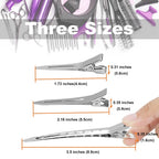 60Pcs Metal Styling Duck Billed Hair Clips, Silver Alligator Roller Clips For Women'S Long Hair Styling Sectioning And Pin Curls, Bow Diy, With Case