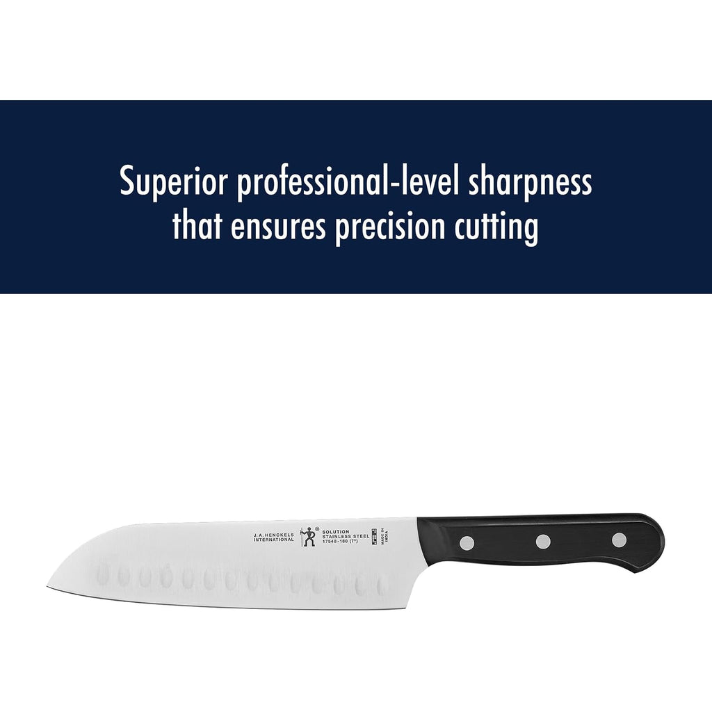 Henckels Solution 2-Pc Santoku Knife Set, Razor-Sharp, German Engineered | Informed By 100+ Years Of Mastery. Dishwasher Safe, Ideal For Everyday Cooking. Comes With 5" & 7" Santoku Knife Blade