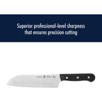 Henckels Solution 2-Pc Santoku Knife Set, Razor-Sharp, German Engineered | Informed By 100+ Years Of Mastery. Dishwasher Safe, Ideal For Everyday Cooking. Comes With 5" & 7" Santoku Knife Blade