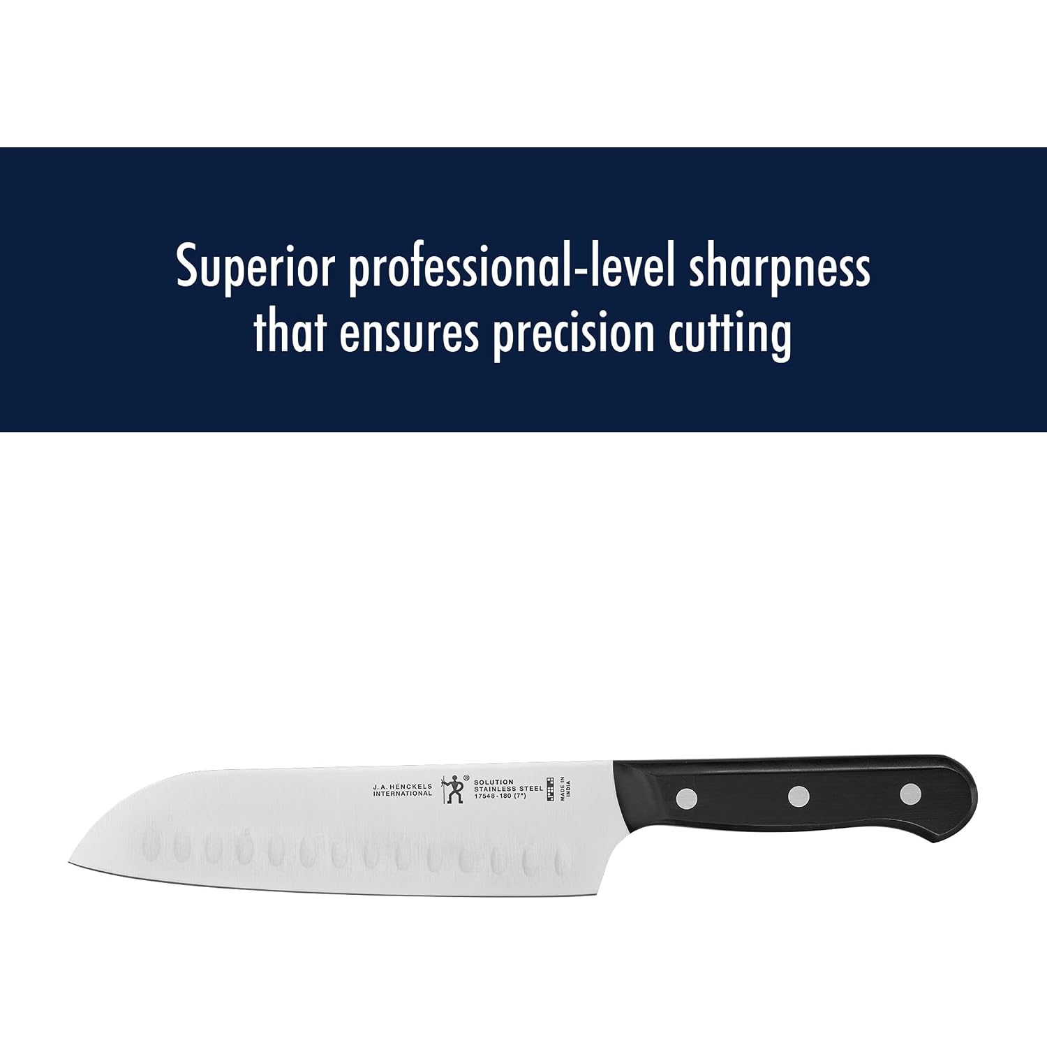 Henckels Solution 2-Pc Santoku Knife Set, Razor-Sharp, German Engineered | Informed By 100+ Years Of Mastery. Dishwasher Safe, Ideal For Everyday Cooking. Comes With 5" & 7" Santoku Knife Blade