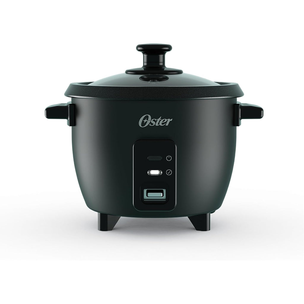 Oster Rice Cooker, 6 Cup Cooked (3 Cup Uncooked), Electric Rice Maker, Compact Size for Family Meals & Sides, Automatic Keep Warm, Nonstick Inner Pot, Black