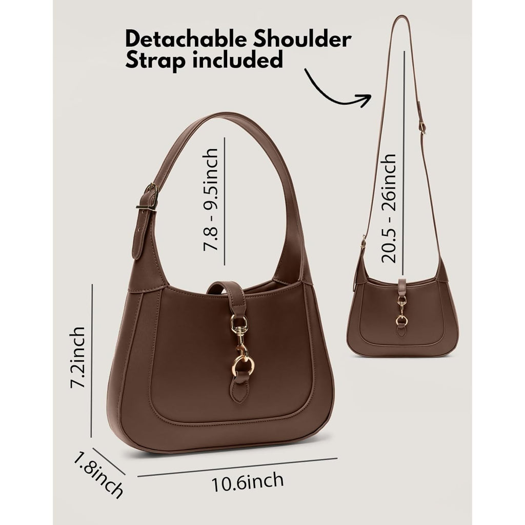Shoulder Bag For Women - Small Shoulder Purses - Top Handle Structured Handbags - Adjustable Strap Vegan Leather