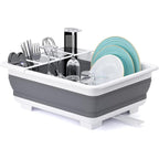THANSTAR Collapsible Dish Drying Rack Portable Dinnerware Drainer Organizer for Kitchen RV Campers Travel Trailer Space Saving Kitchen Storage Tray