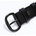 WHIPPY Women Leather Belt for Jeans Pants Dresses Black Ladies Waist Belt with Pin Buckle