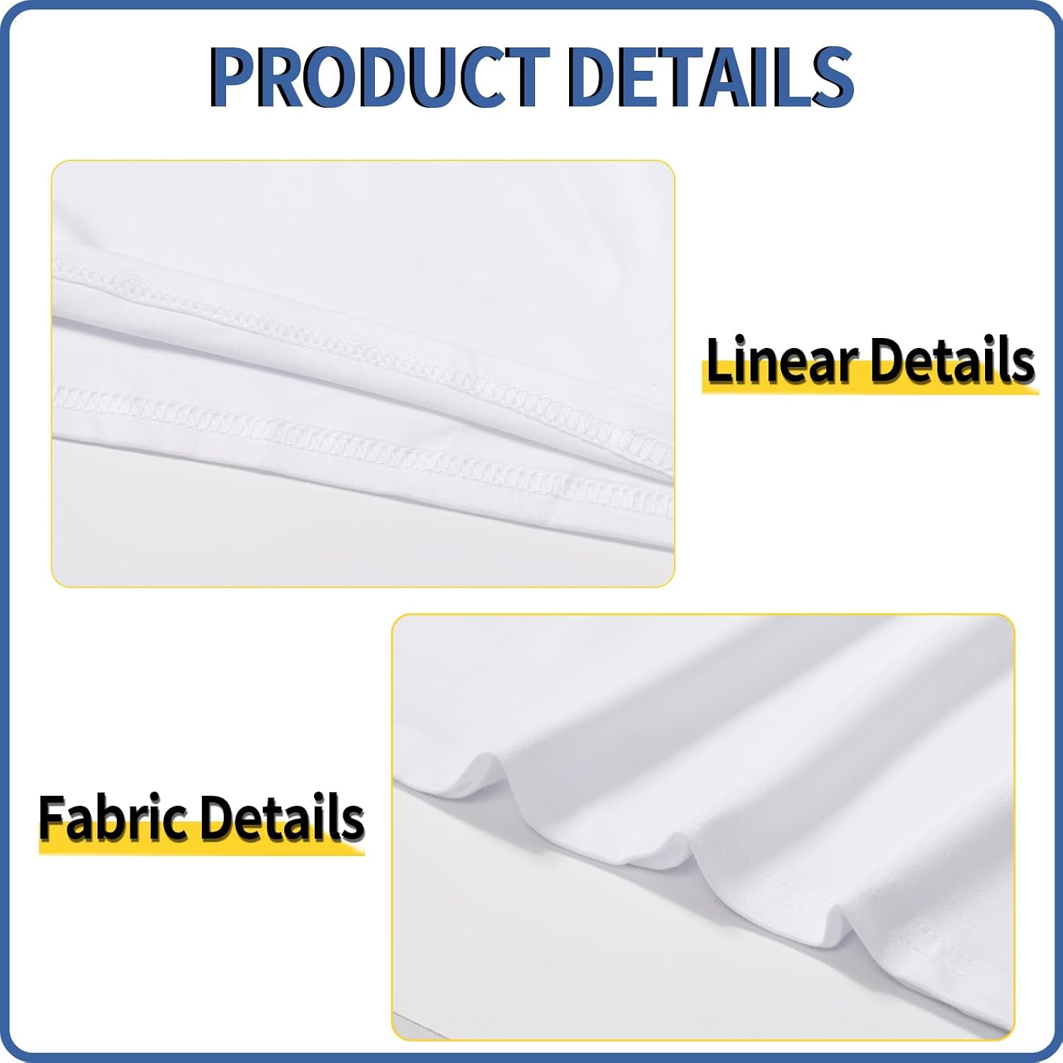 5 Pack White Polyester T-Shirts For Sublimation, Crew Neck, Short Sleeve