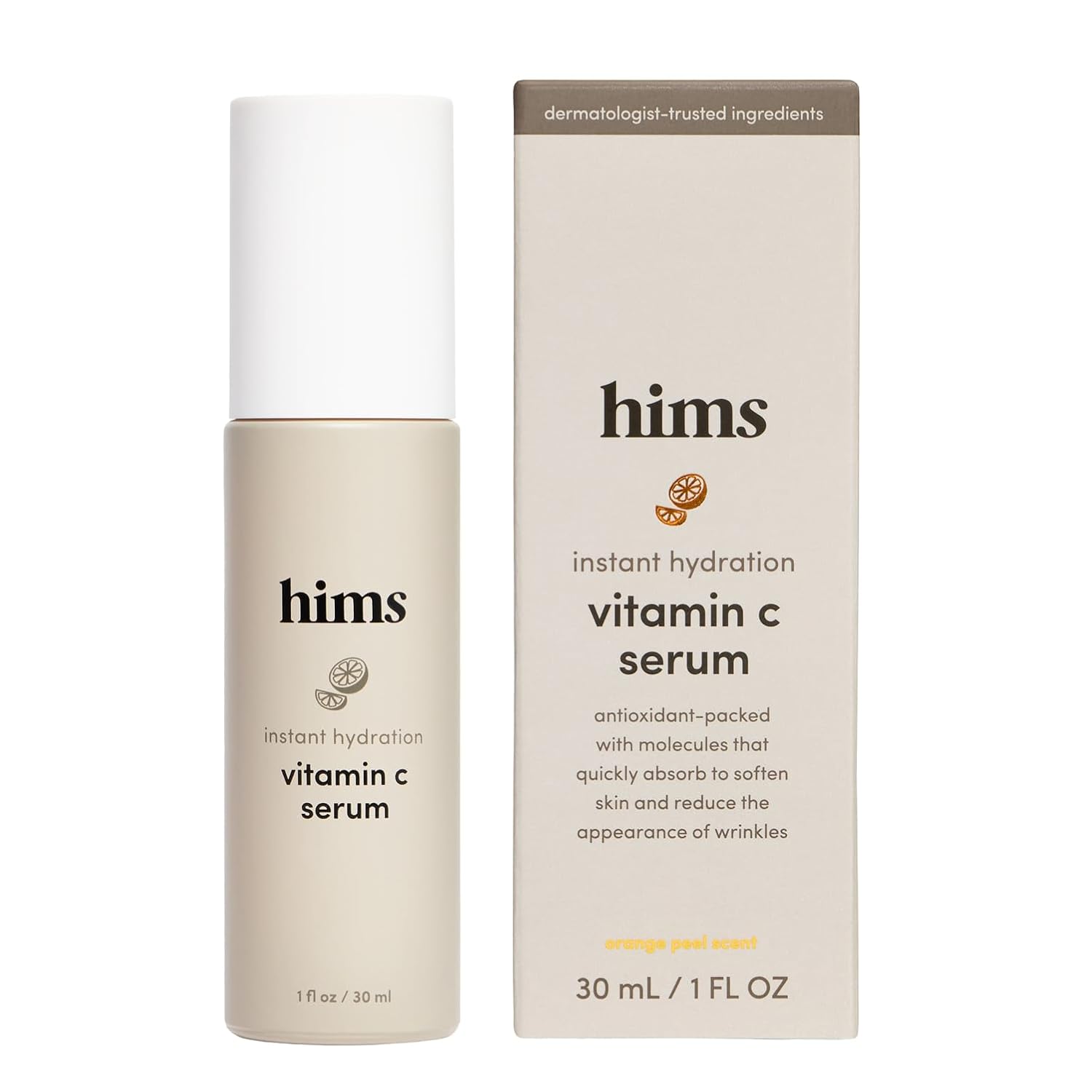 Hims Vitamin C Serum - Vitamin C, Hyaluronic Acid, & Orange Peel Extract - Brightening Serum For Men - Softens Skin & Reduces Appearance Of Wrinkles - Paraben-Free, Vegan Formula - 1 Fl Oz