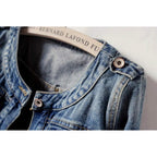 Jean Jacket For Women Trendy Collarless Button Down Long Sleeve Casual Western Denim Jacket Country Concert Outfits
