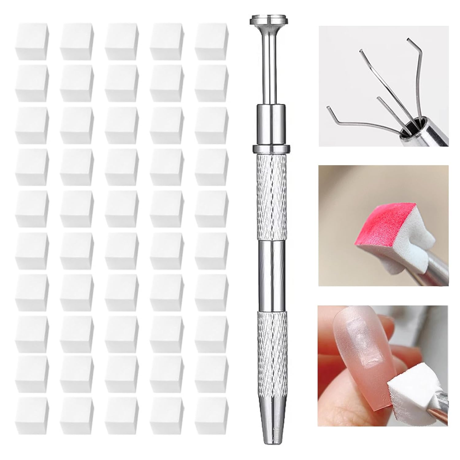 62Pcs Nail Art Brushes Tools,5 Pcs Liner Brushes for Nails,Nail Sponges for Ombre with Grabbing Pen, Dual Tipped Silicone Dotting Sculpture Pen and Mixing Palette Pen Holder, Nail Design Brushes