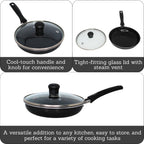 IMUSA Ceramic Nonstick Frying Pan with lid, Egg Pan, Omelet Pans, 6.3 Inch, Aluminium, Black