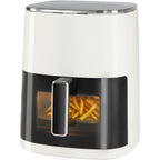 Olixis Air Fryer 6 Quart With Window Square Airfryer 12-In-1 Air Frys, Roast, Reheat, Dehydrate, Bake, Steam, Fries, Custard, Chicken, Wings, Sea Food, Vegetabels,400F, White