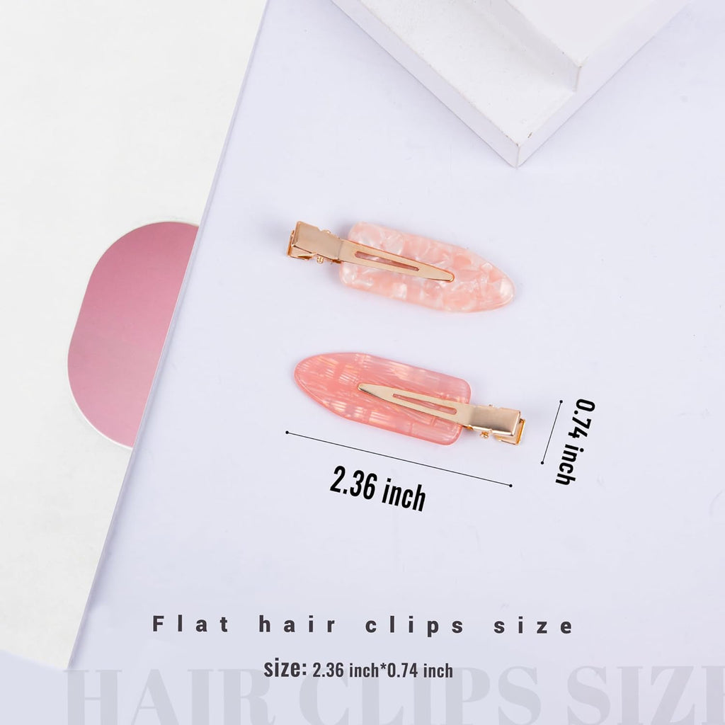 No Crease Creaseless No Bend Hair Clips For Styling Non Slip Flat Clips For Makeup Hair Accessories For Women,Pink,12 PCS