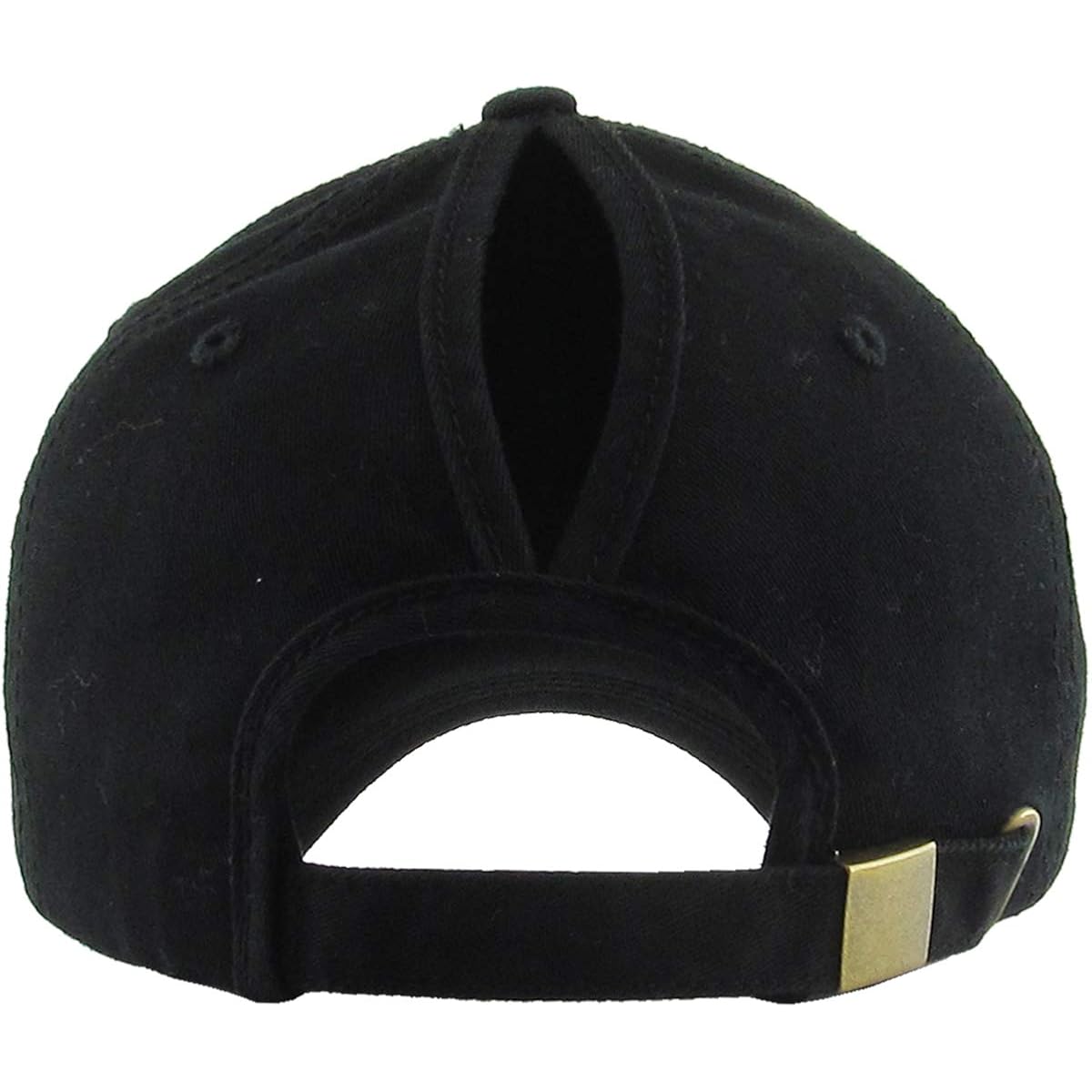 Classic Plain Ponytail Messy High Bun Headwear Adjustable Cotton Trucker Mesh Glitter Hat Baseball Cap