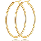 14K Gold Earrings for Women 14K Gold Hoop Earrings for Women Trending Gold Hoop Earring for Womens Hoops Minimalist Design and Timeless Elegance Hoops Earring for Womens 35/45/55mm