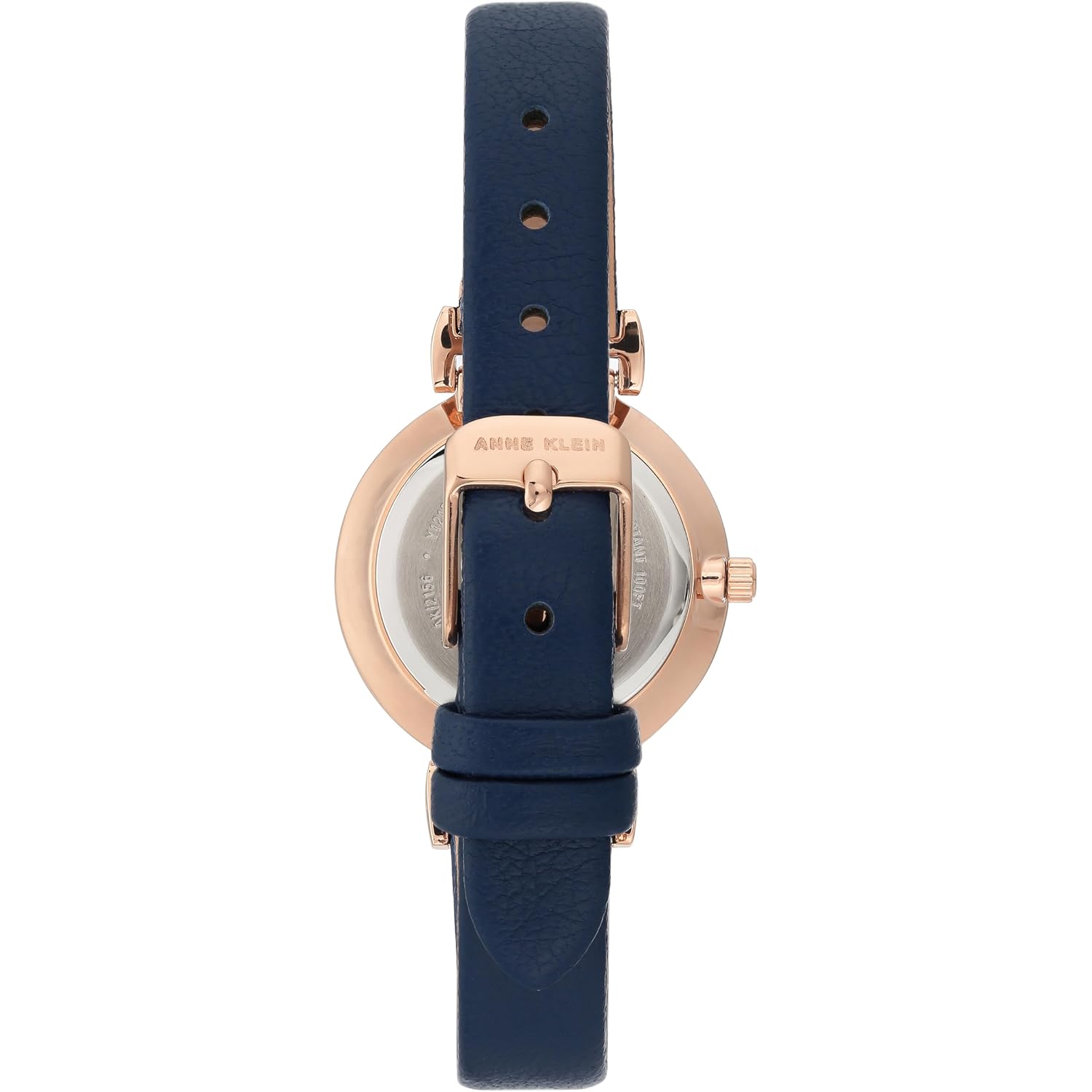 Anne Klein Women'S Easy-To-Read Navy Leather Strap Watch, Ak/2156Nvrg