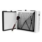 BRANTMAKER Nail Dust Collector with Brush and 2 Reusable Filters, 60W Vacuum Dust Fan for Acrylic Nails (white)