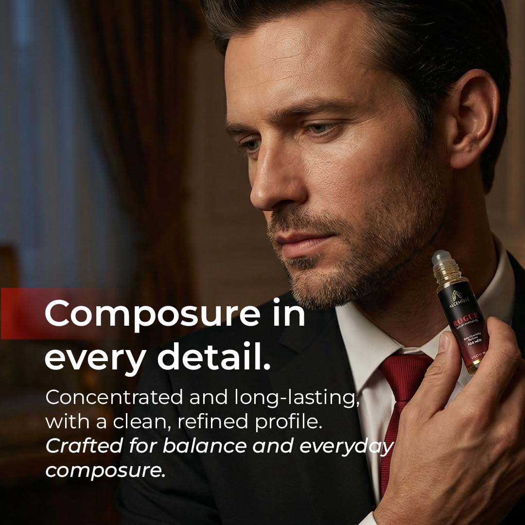 Premium Pheromone Cologne For Men - Body Chemistry Perfume For Men With Pheromones - Concentrated, Oil Based, Travel Size Formula - Long-Lasting Rich Amber, Wood and Musk Scent - 0.34 oz